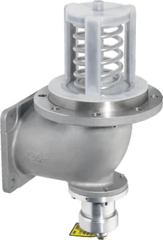 Fluoropolymer-lined emergency valve