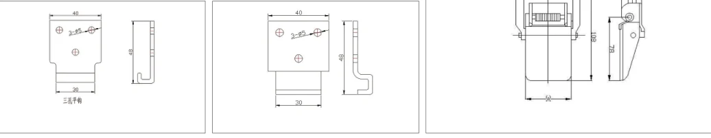 Dimension drawing for CR-051031( The two hole Changping hook)