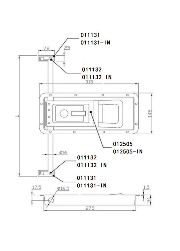 Dimension drawing for CR-011130-In